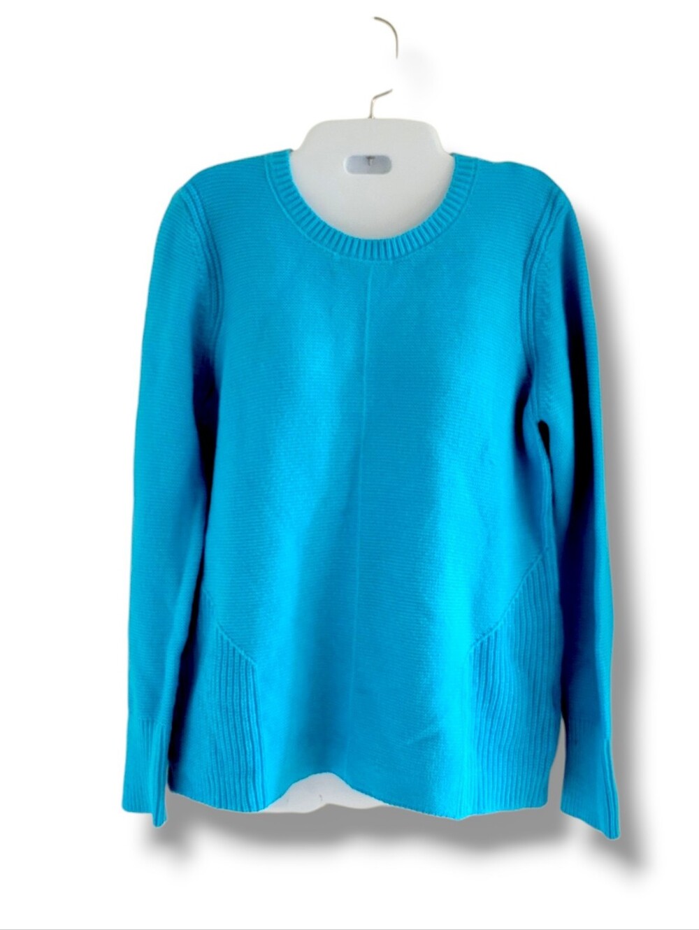 Alison Sheri | NWT Bright Sky Blue Long Sleeve Knit Sweater (SIZE S)